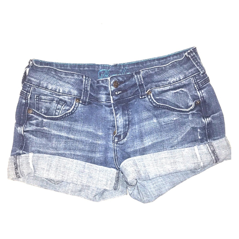 Medium wash denim shorts